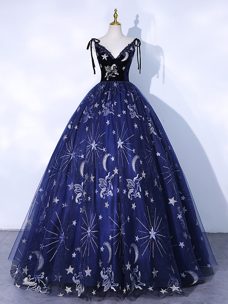 Dark blue ball gown hotsell