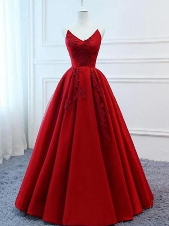 Puffy red prom dresses best sale