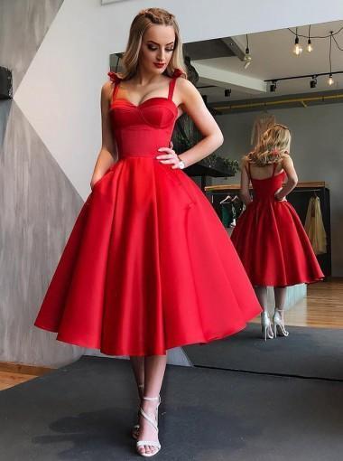 studie Picasso om forladelse Red Short Bridesmaid Dresses Vintage Red Prom Dress,GDC1163