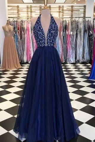 Aqua Blue Layered Tulle Prom Dresses V-neck FD2050 – Viniodress