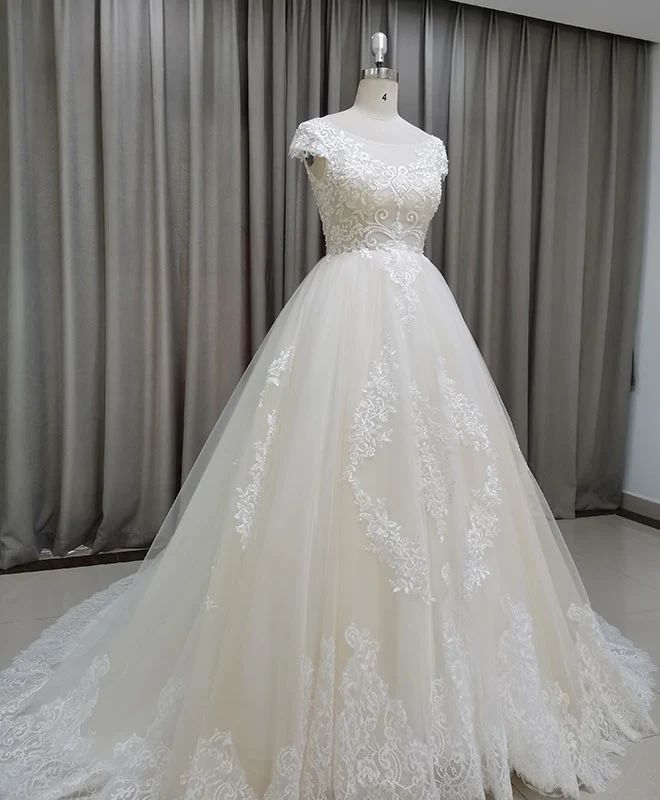 cap sleeve ball gown wedding dress