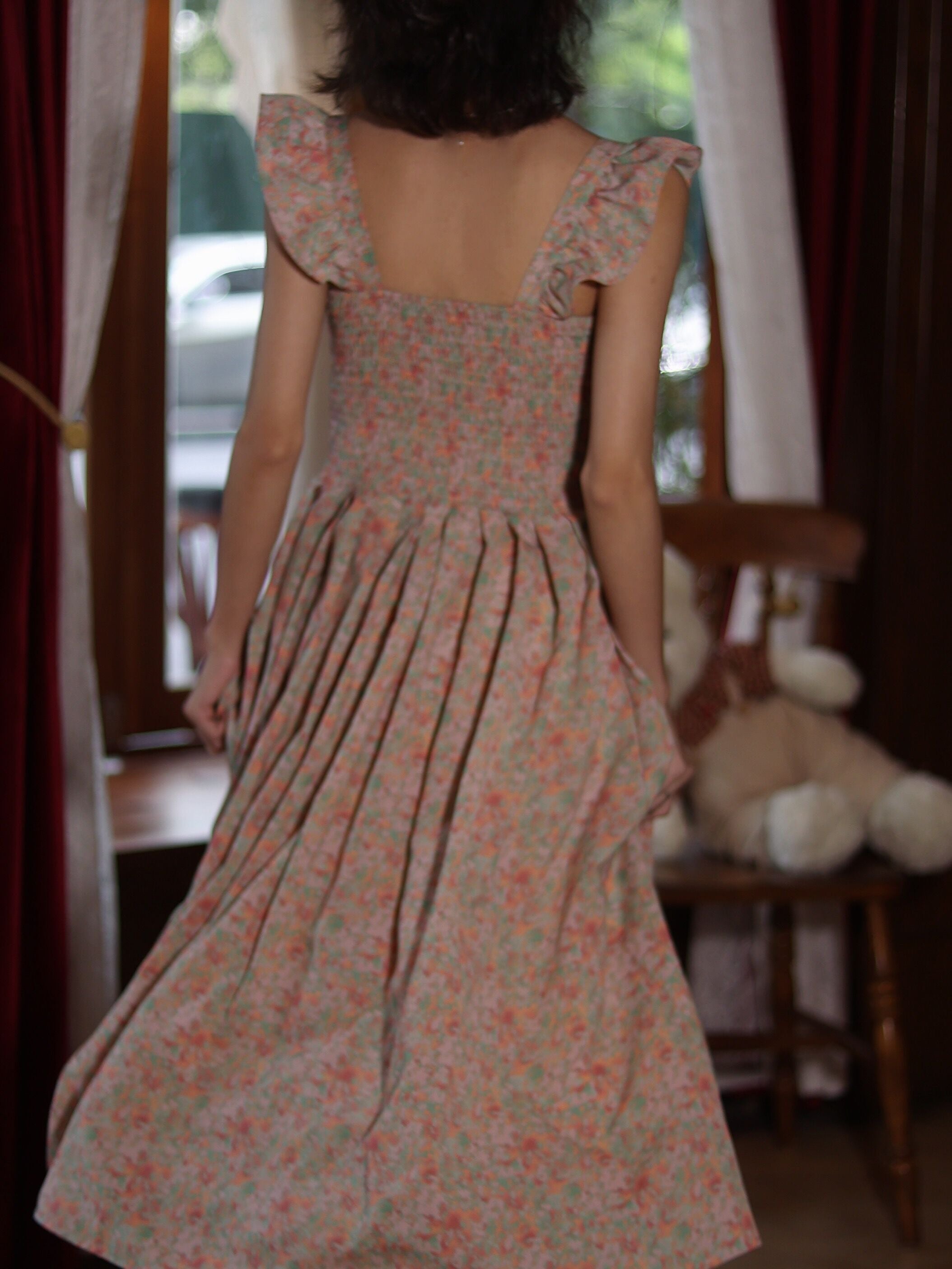 Long Dress with Box Pleats