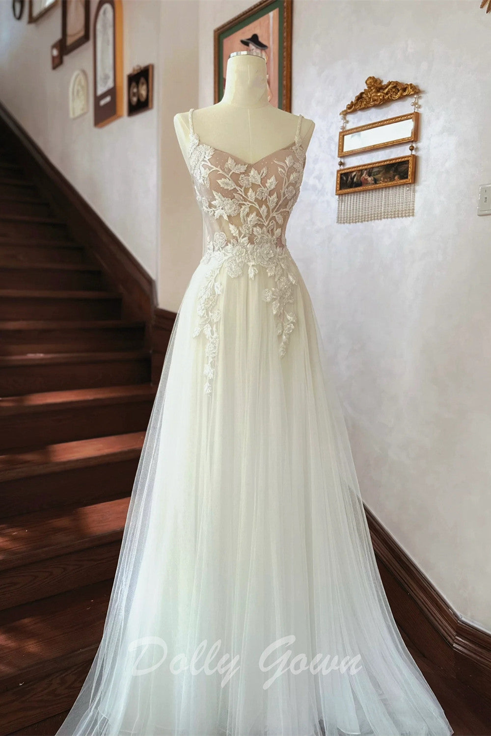 Tulle Strap Wedding Dress