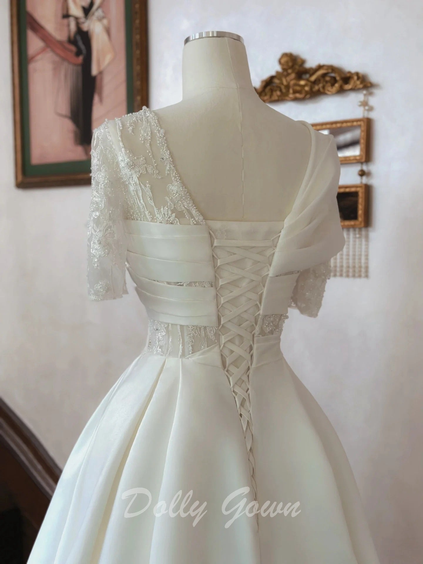 front criss cross wedding dress