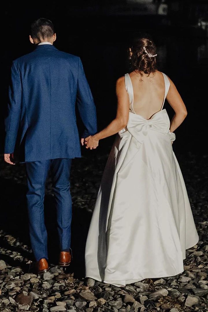 Low Back Wedding Dress with Bow