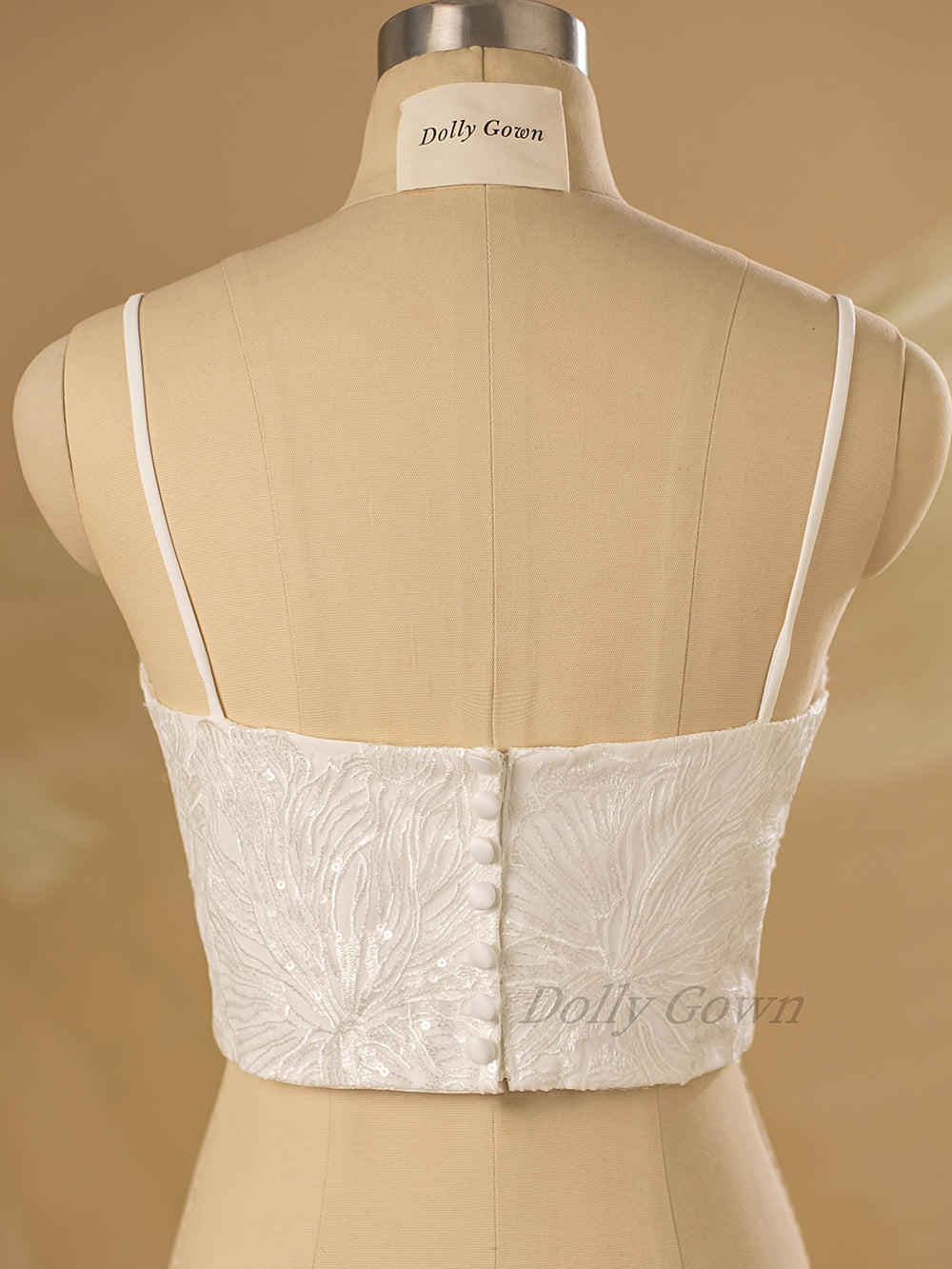 Tifffanie Spaghetti Straps Lace Bridal Top - DollyGown