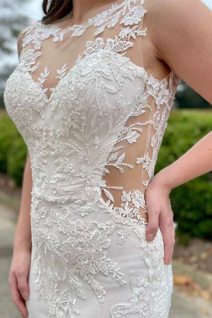 Unique Lace Mermaid Wedding Dress - DollyGown