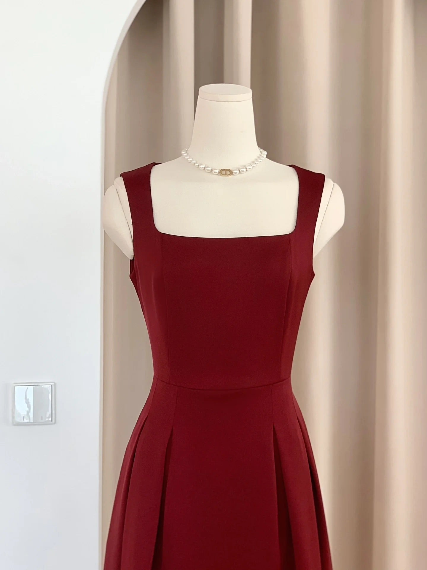 Burgundy 50s sale dress