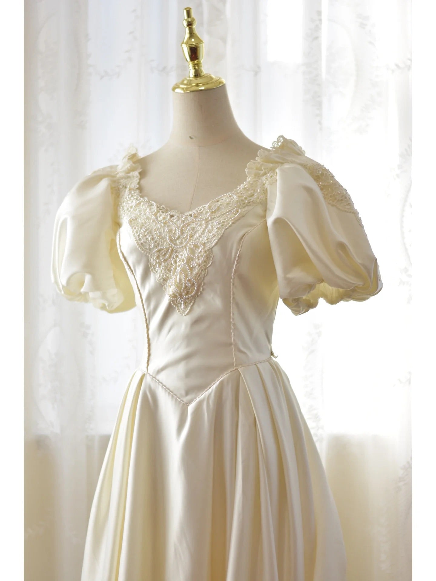 80s puff hotsell sleeve wedding dress