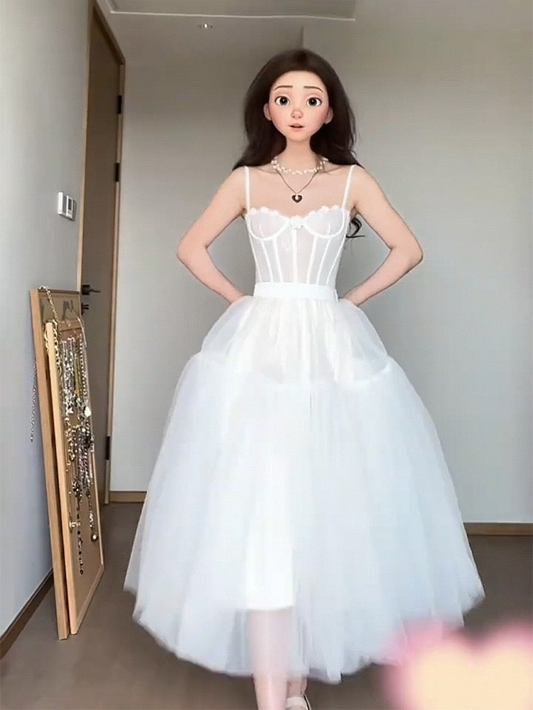 Short White Tulle Dress