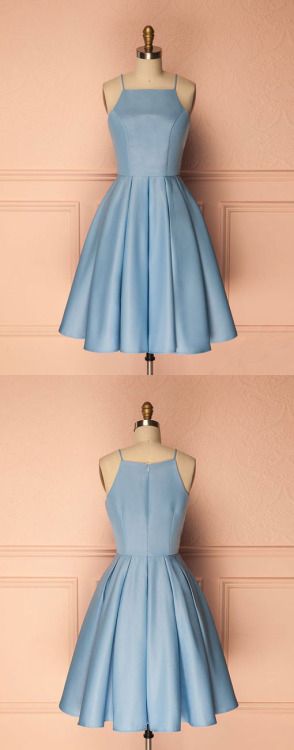 V Neck Light Blue Short Prom Homecoming Dresses, V Neck Light Blue For –  Eip Collection