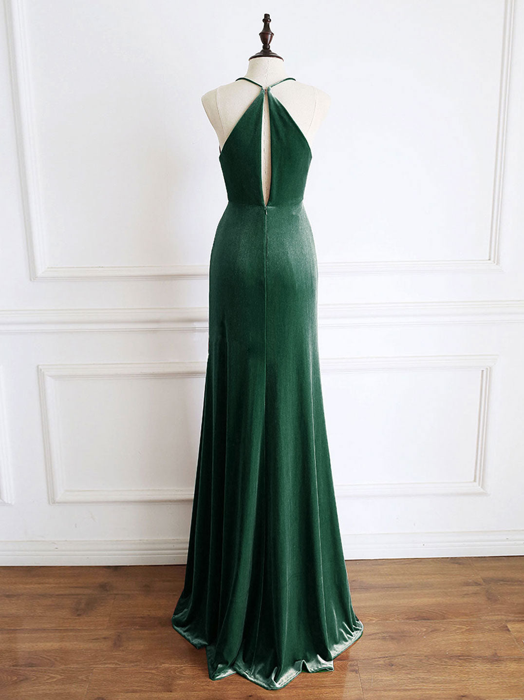 Emerald Green Cowl Neck Evening Dress Simple Formal Dress