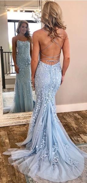 Sequined Lace Mermaid Evening Gown