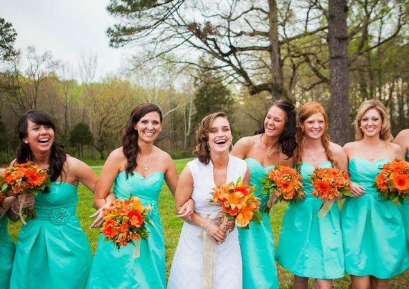 Short Turquoise Bridesmaid Dresses Cheap