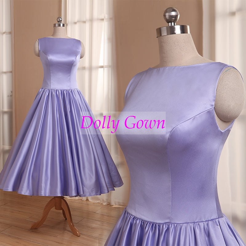 Lavender Tea Length Wedding Dress