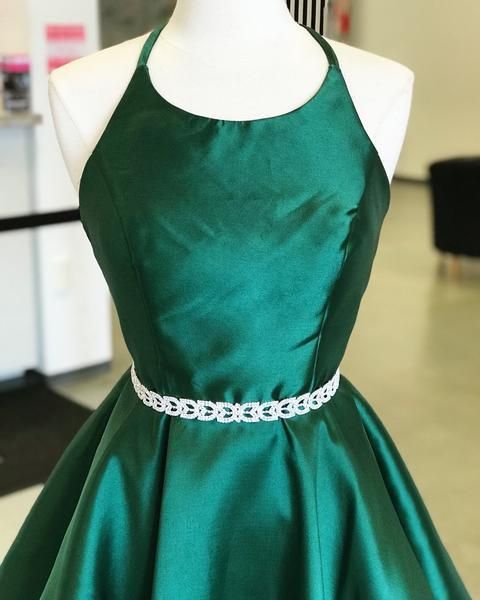 Emerald Green Halter Dress