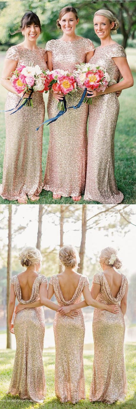 Pink Sequin Bridesmaid Dress