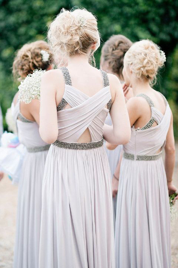 Lace Chiffon Off-Shoulder Long Bridesmaid Dress | David's Bridal