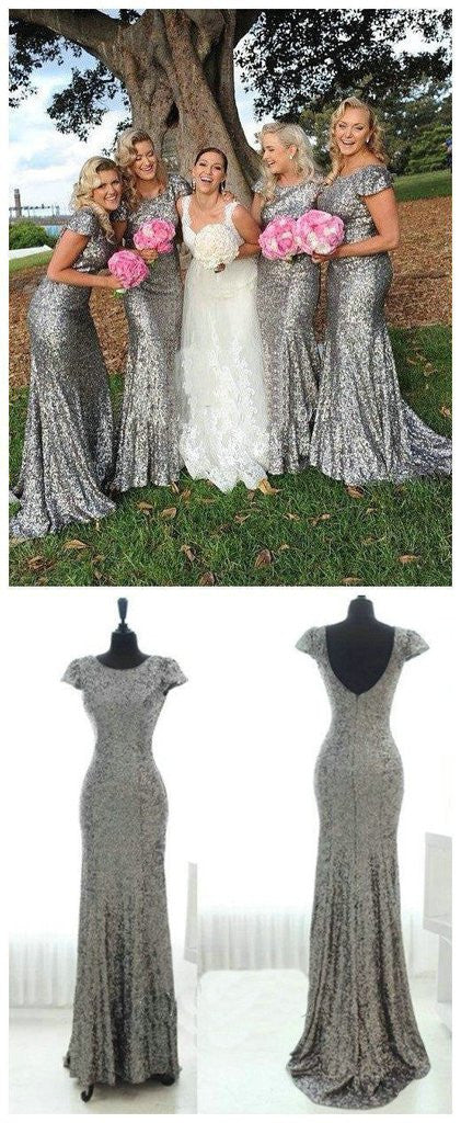 Grey glitter bridesmaid dresses sale