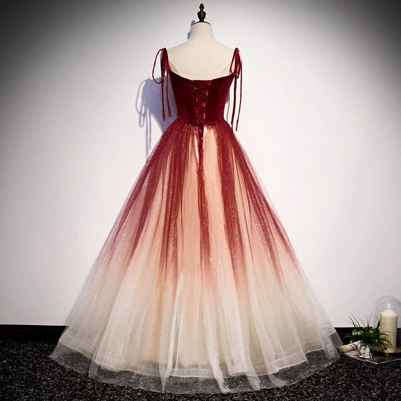 red and white prom dress