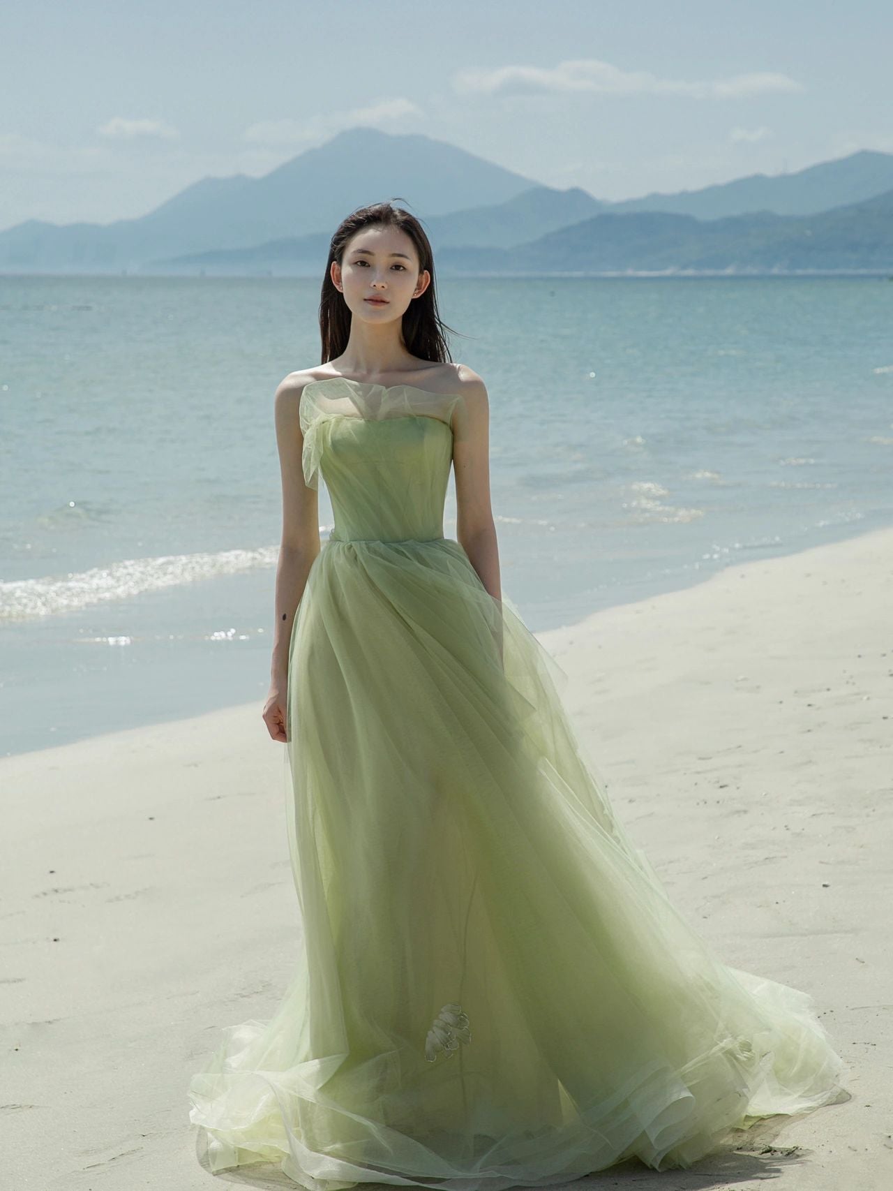 Beach Bridesmaid Dress Green