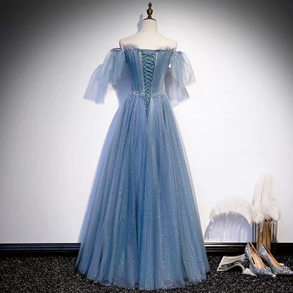 Dolly Gown Fairytale Light Blue Tiered Tulle Princess Prom Dress
