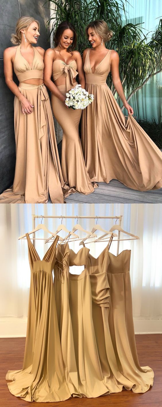 Long Brown Bridesmaid Dresses