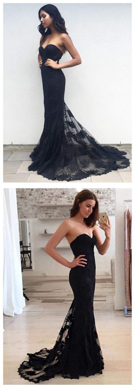 Black strapless hot sale mermaid dress