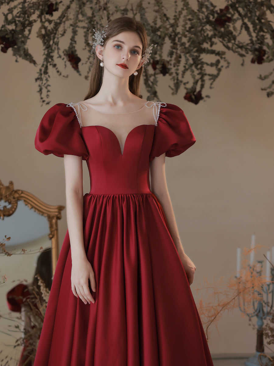 long red poofy dress