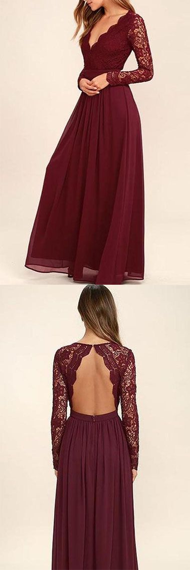 modest burgundy bridesmaid dresses