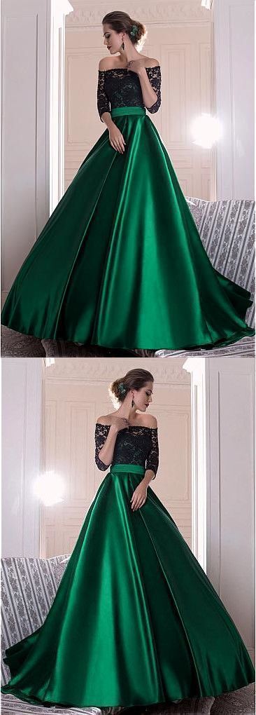 Black Green Prom Dress