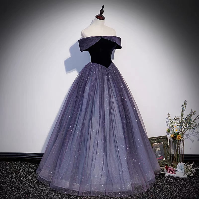 sparkly poofy purple prom dresses