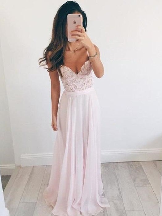 Fashion Dusty Pink 2 piece Slit Prom Dress with Pockets