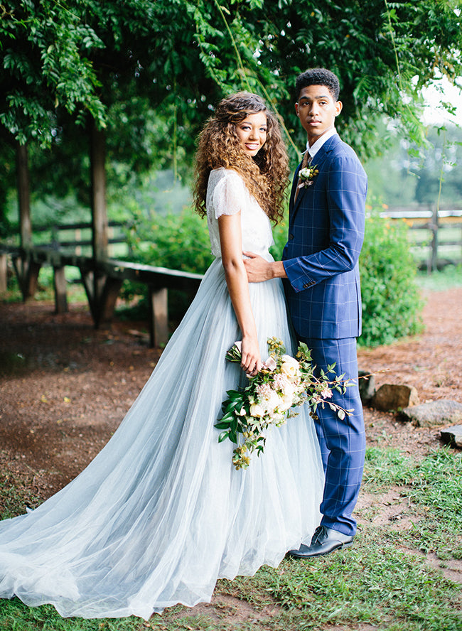 Blue skirt outlet for wedding