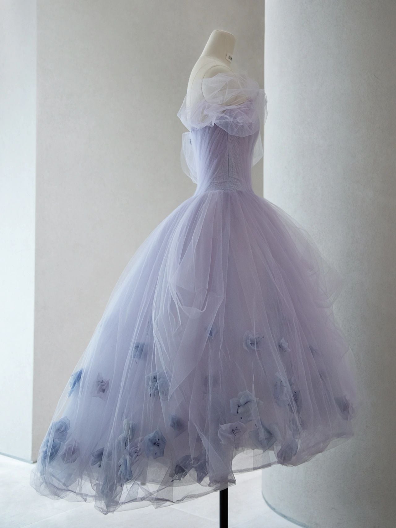 Lavender Tea Length Wedding Dress