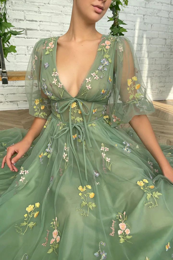 Dark Green Floral Print Dress - Ruffle Tiered Dress - Mini Dress - Lulus