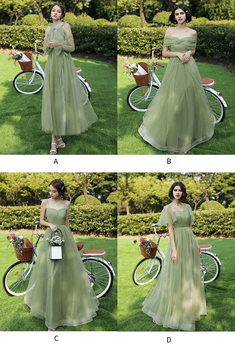 Sage green shop tulle bridesmaid dress