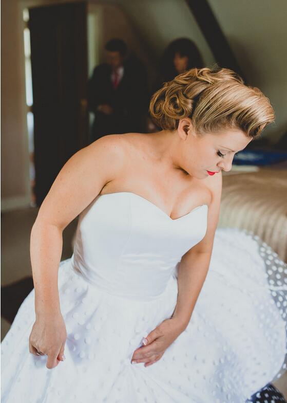 White Polka Dot Wedding Dress