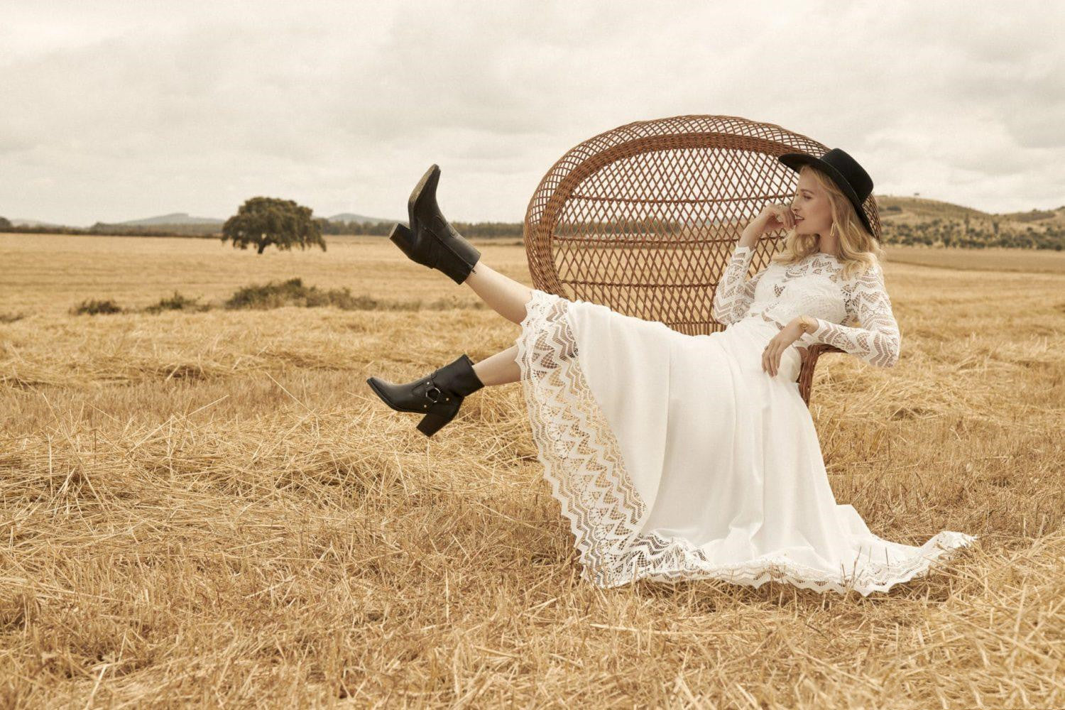 Country style wedding dresses with boots hotsell