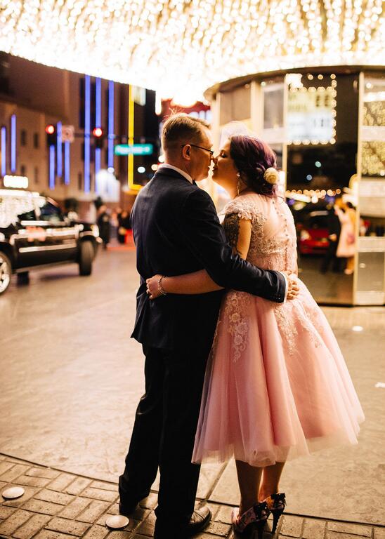 Pink Lace Tea Length Dresses