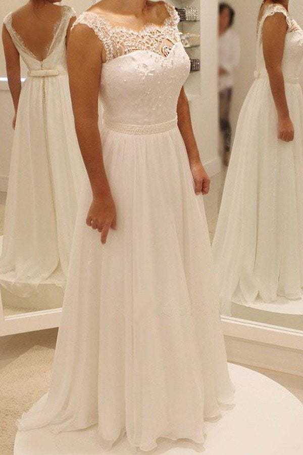 Rustic Wedding Dresses Lace Top Wedding Dress Simple Wedding Dresses,WD002-Dolly Gown