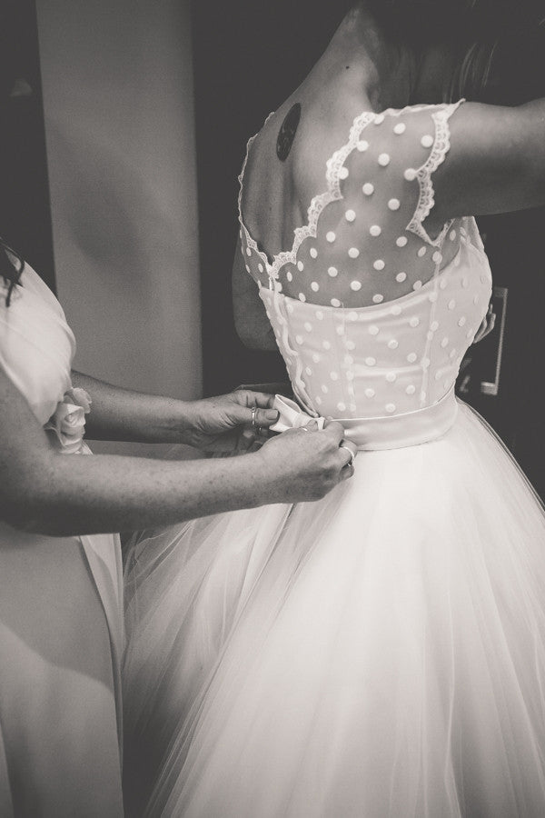 Black and White Polka Dot Wedding Dress