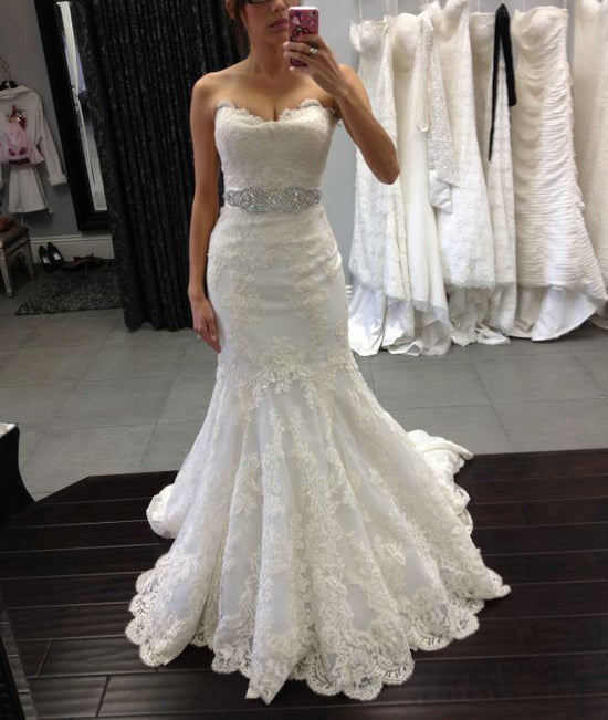 Lace Wedding Dress,Mermaid Wedding Dress,Wedding Dress Lace,Strapless ...