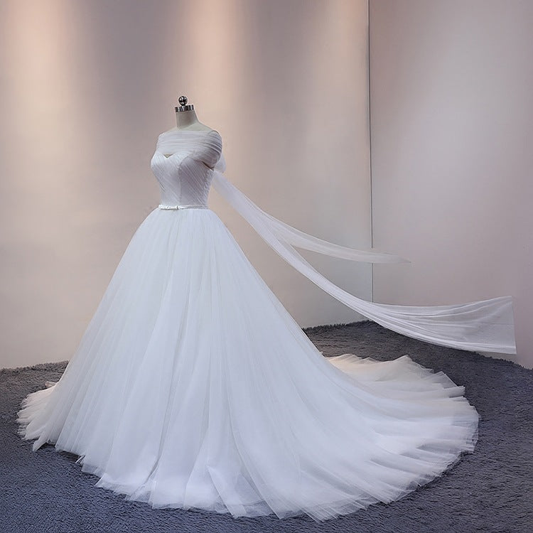 White Princess Ball Gown Wedding Dress